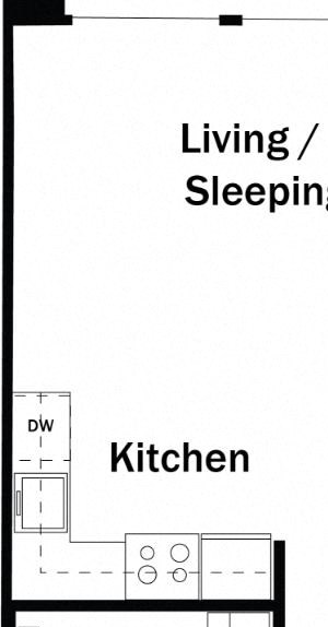 0 Bed 1 Bath C Studio C